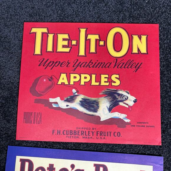 Vintage Apple Box Labels Washington State Ephemera - Yakima Valley Advertising - Picture 2 of 4